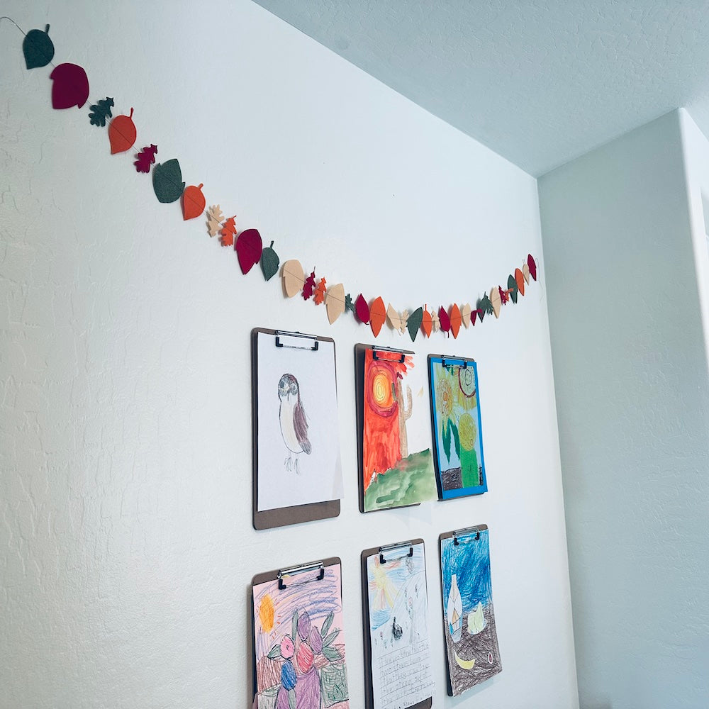 felt garland on a wall