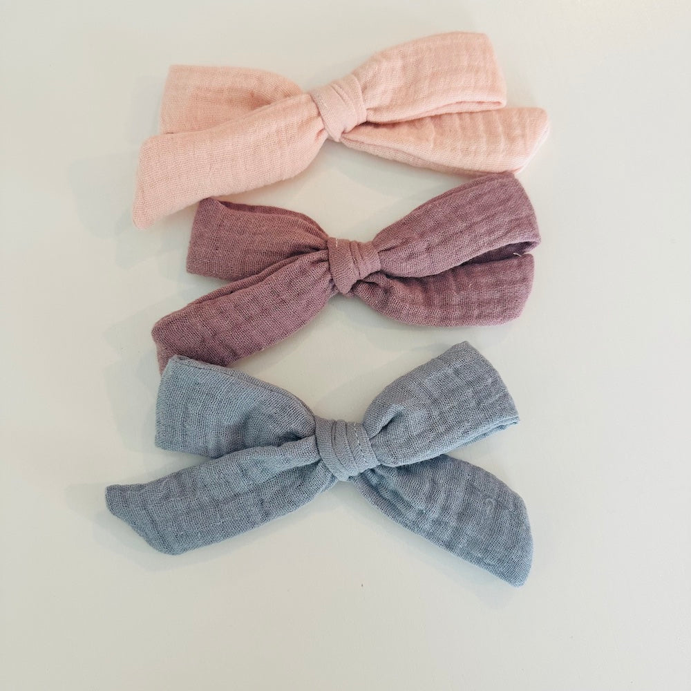 three fabric bows