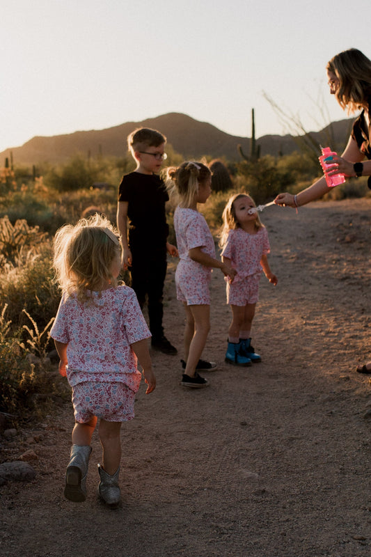 mom playing with children