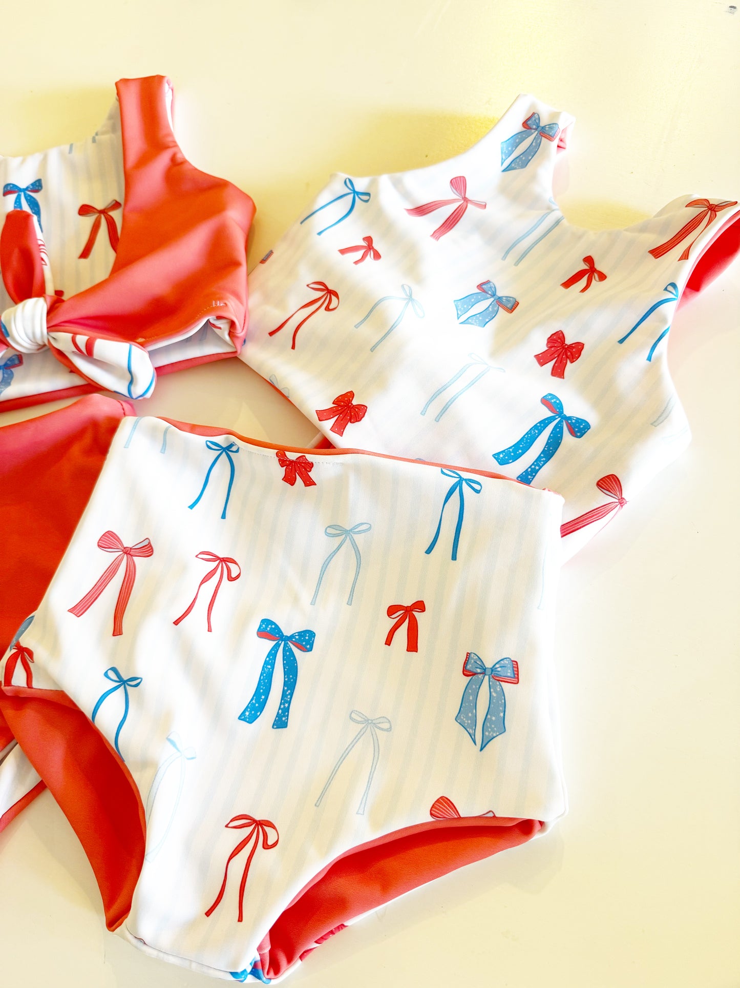 Reversible Girls Swim Set — Handmade & Made to Order